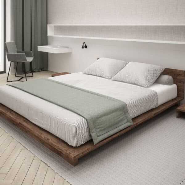 Empty modern bedroom cleaned and ready for new occupants