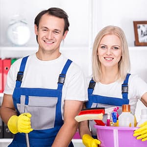 Cleaner refreshing a living space during a regular clean